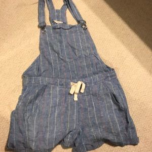 Multicolor Striped Overalls